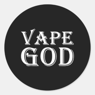 Vape-Gott lustiges Vaping-Kostüm für Anti-Raucher, Runder Aufkleber