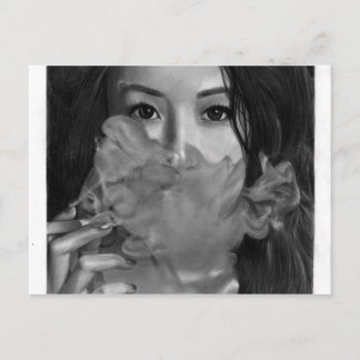 Vape Lady Smoking Hot Design Postkarte