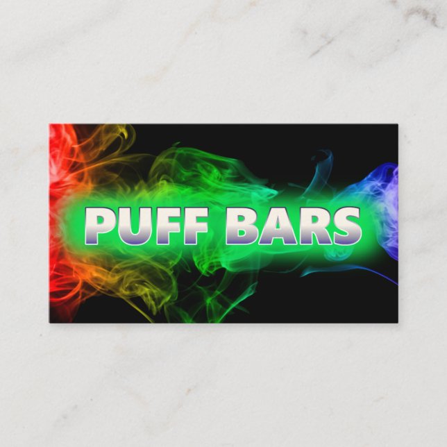 Vape Puff Bar Black Business Card Visitenkarte (Vorderseite)