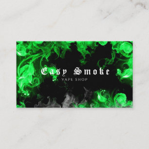 Vape Shop Black Green Business Card Visitenkarte
