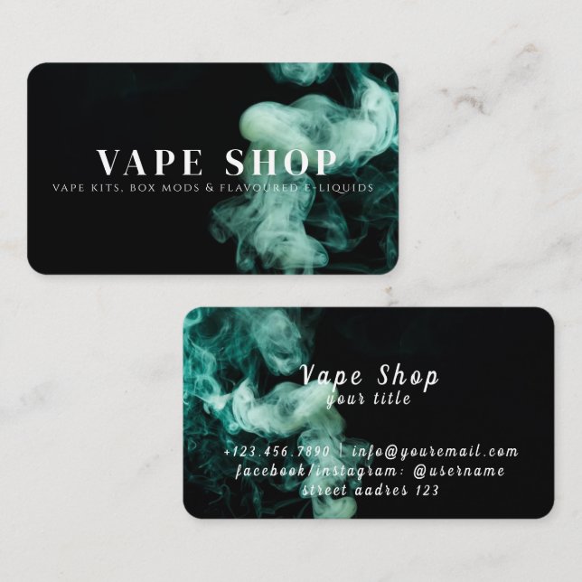 Vape Shop Business Card Visitenkarte (Vorne/Hinten)