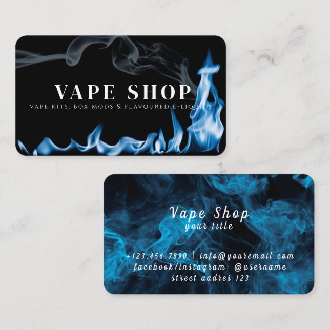 Vape Shop Business Card Visitenkarte (Vorne/Hinten)