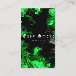 Vape Shop Green Black Smoke Business Card Visitenkarte