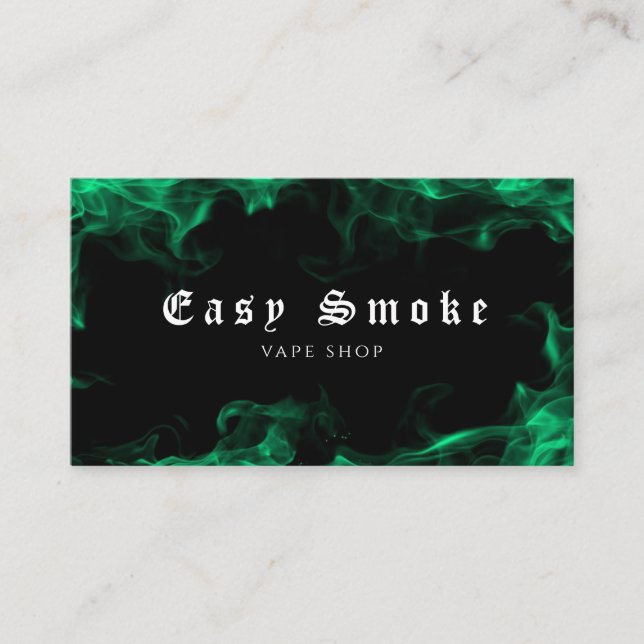 Vape Shop Green Business Card Visitenkarte (Vorderseite)