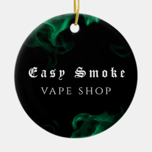 Vape Shop Green Keramik Ornament