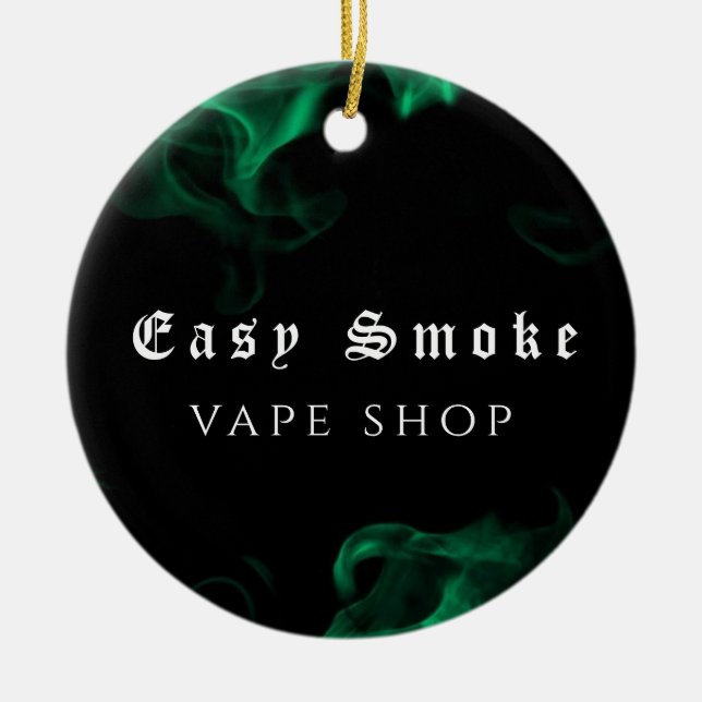 Vape Shop Green Keramik Ornament (Vorne)