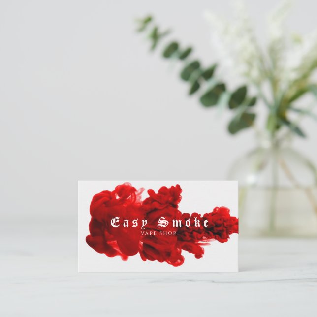 Vape Shop Red Business Card Visitenkarte (Stehend Vorderseite)