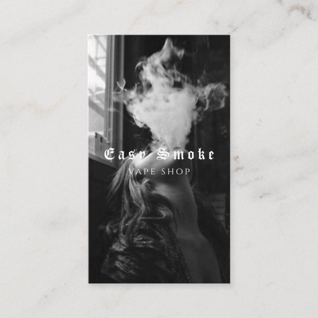 Vape Shop Smoke Black Business Card Visitenkarte (Vorderseite)