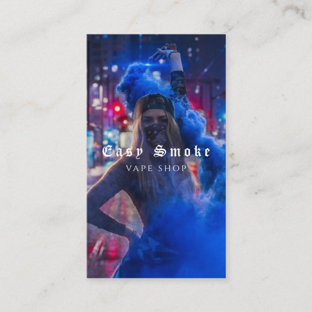 Vape Shop Smoke Black Business Card Visitenkarte (Vorderseite)