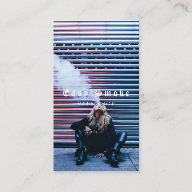 Vape Shop Smoke Black Business Card Visitenkarte (Vorderseite)