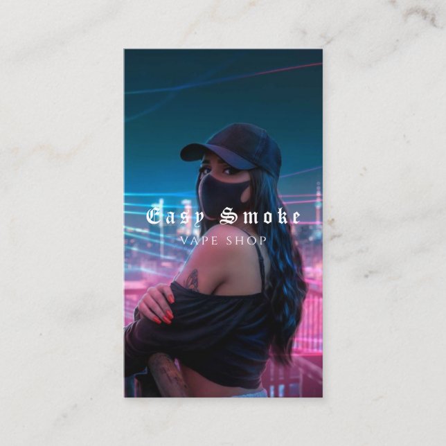 Vape Shop Smoke Black Business Card Visitenkarte (Vorderseite)