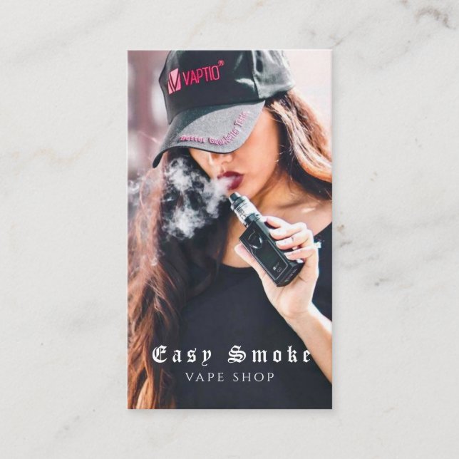 Vape Shop Smoke Black Business Card Visitenkarte (Vorderseite)