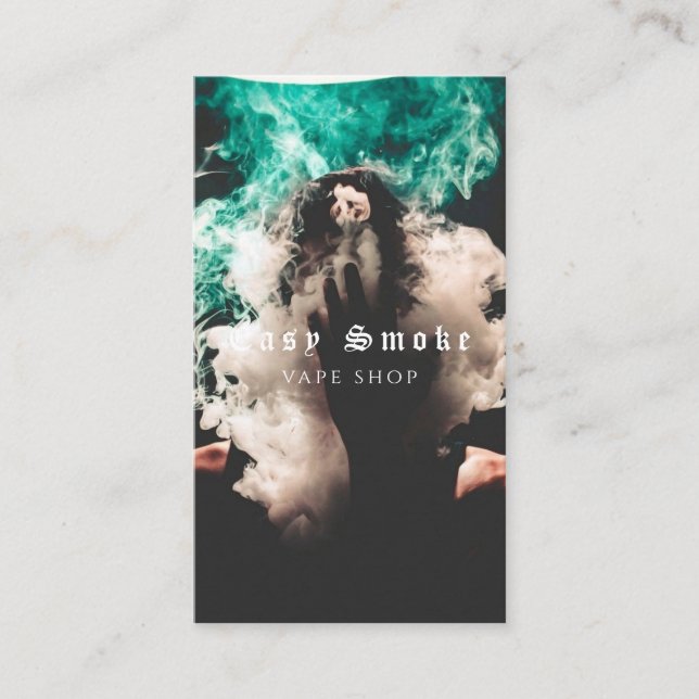 Vape Shop Smoke Black Business Card Visitenkarte (Vorderseite)