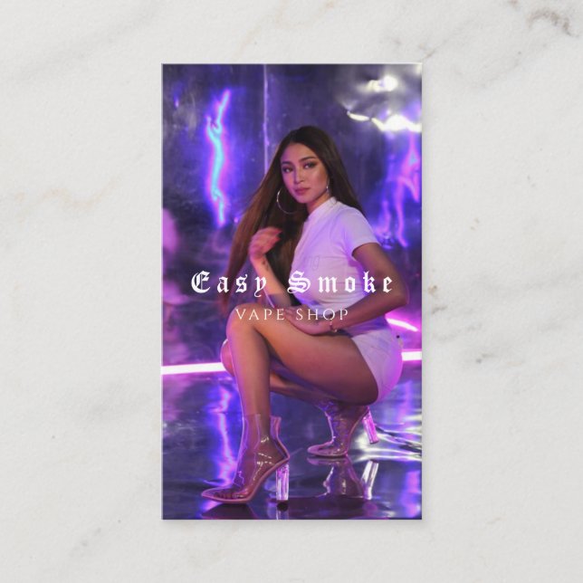 Vape Shop Smoke Black Business Card Visitenkarte (Vorderseite)
