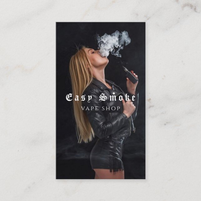 Vape Shop Smoke Black Business Card Visitenkarte (Vorderseite)