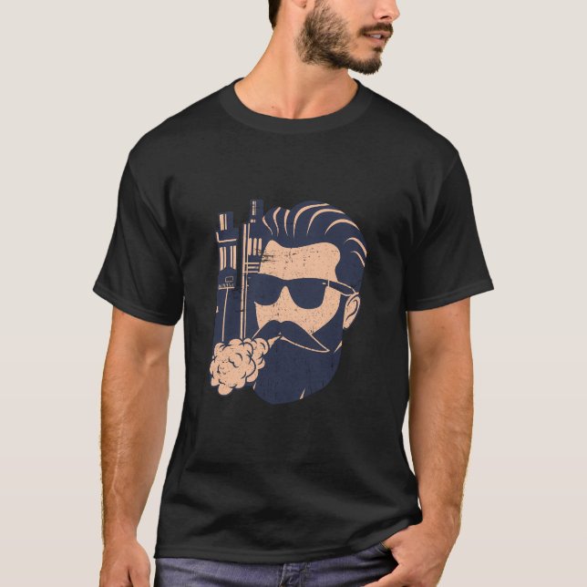 Vape Vaping Barted Man E-Zigarette T-Shirt (Vorderseite)