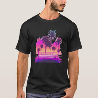 Vaperwave Aesthetic Glitch Palm Retrowave Synthwav T-Shirt