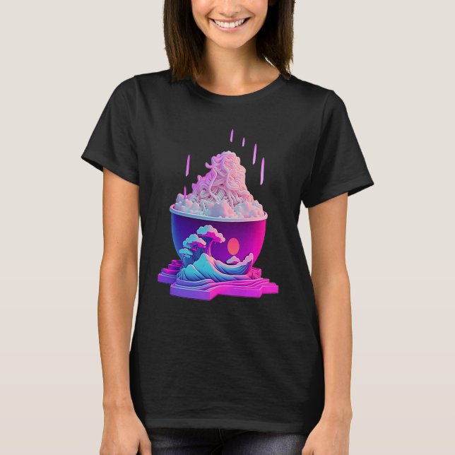 Vaperwave Aesthetic Glitch Palm Retrowave Synthwav T-Shirt (Vorderseite)