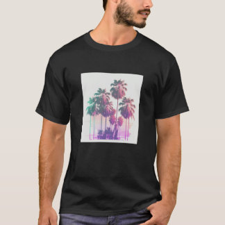 Vaperwave Aesthetic Glitch Palm Tree Retrowave Syn T-Shirt