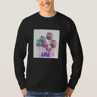 Vaperwave Aesthetic Glitch Palm Tree Retrowave Syn T-Shirt