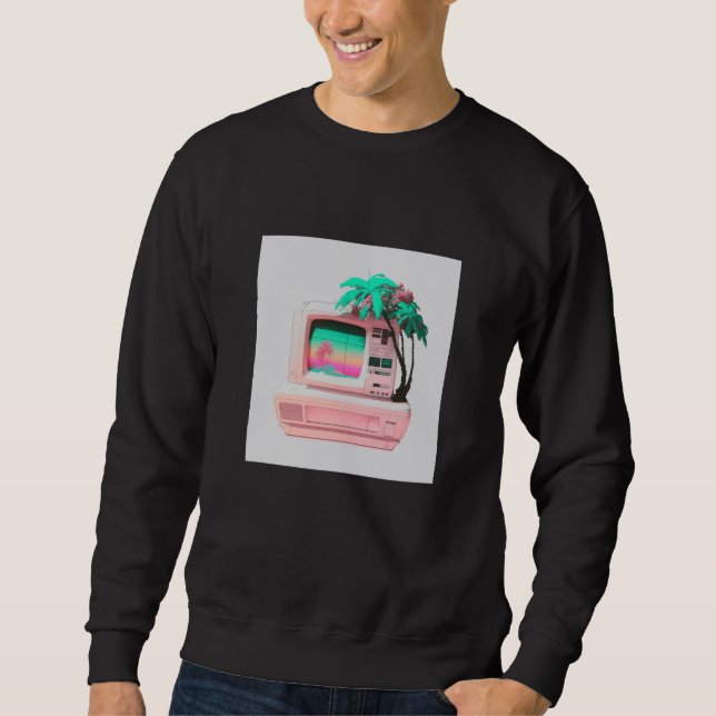Vaperwave Aesthetic Glitch Retrowave Synthwave  12 Sweatshirt (Vorderseite)
