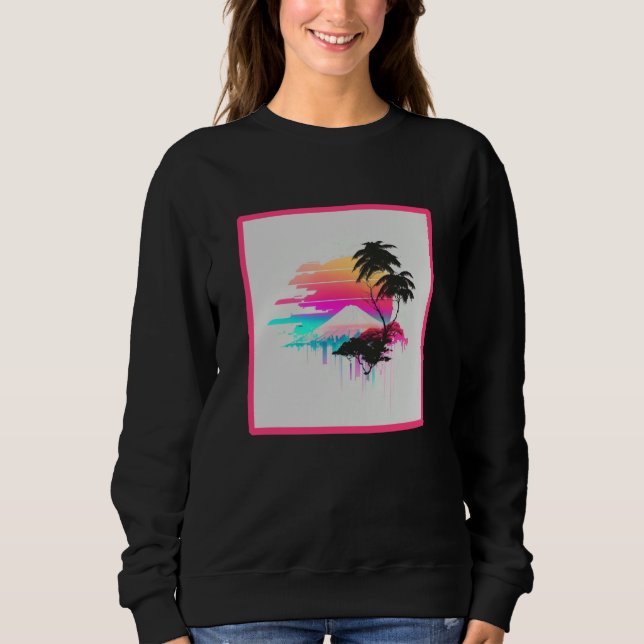 Vaperwave Aesthetic Glitch Retrowave Synthwave  2 Sweatshirt (Vorderseite)