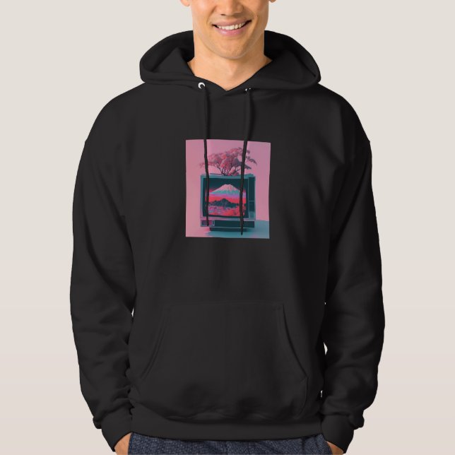 Vaperwave Aesthetic Glitch Retrowave Synthwave  4 Hoodie (Vorderseite)