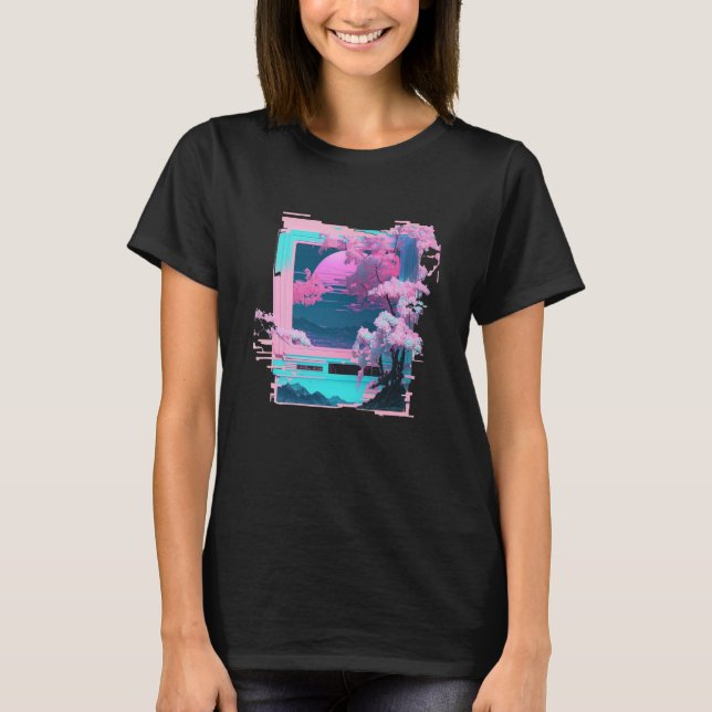 Vaperwave Aesthetic Glitch Retrowave Synthwave  7 T-Shirt (Vorderseite)