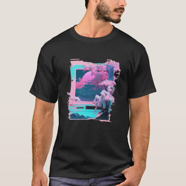 Vaperwave Aesthetic Glitch Retrowave Synthwave  7 T-Shirt (Vorderseite)