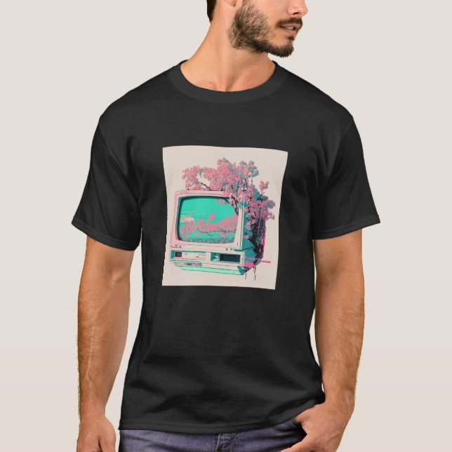 Vaperwave-Ästhetik Glitch Retrowave Synthwave 3 T-Shirt (Vorderseite)