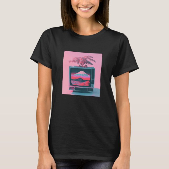 Vaperwave-Ästhetik-Glitch-Retrowave-Synthwave 4 T-Shirt (Vorderseite)