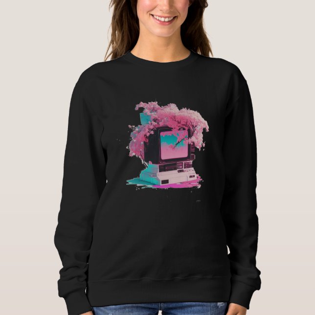 Vaperwave-Ästhetik Glitch Retrowave Synthwave  5 Sweatshirt (Vorderseite)