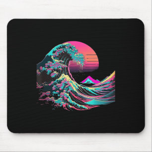 Vaperwave Ästhetische Glitch Great Wave Retrowave  Mousepad