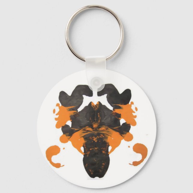 Vapid Orange Inkblot Design Schlüsselanhänger (Vorderseite)
