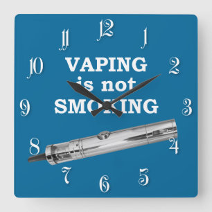 Vaping is not smoking quadratische wanduhr
