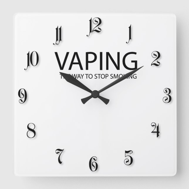 Vaping Quadratische Wanduhr (Vorderseite)