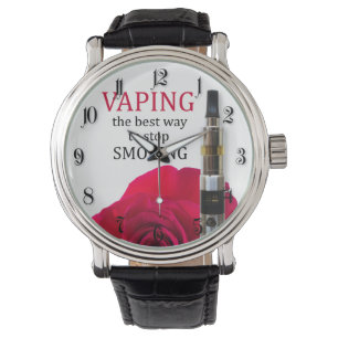 Vaping und Rose Blume Armbanduhr