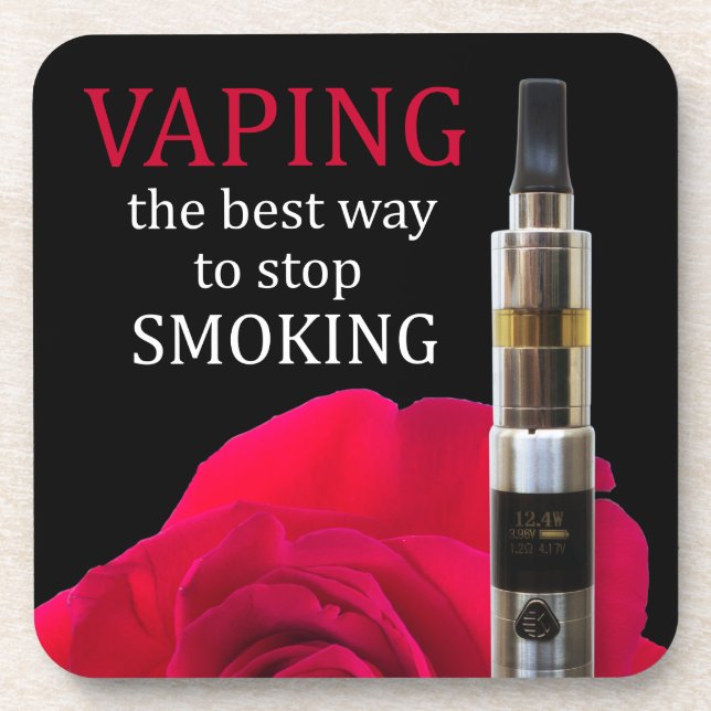 Vaping und Rose Blume Getränkeuntersetzer (Vorderseite)