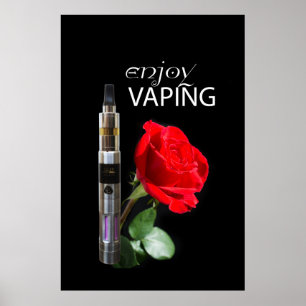 Vaping und Rose Blume Poster