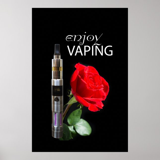 Vaping und Rose Blume Poster (Vorne)