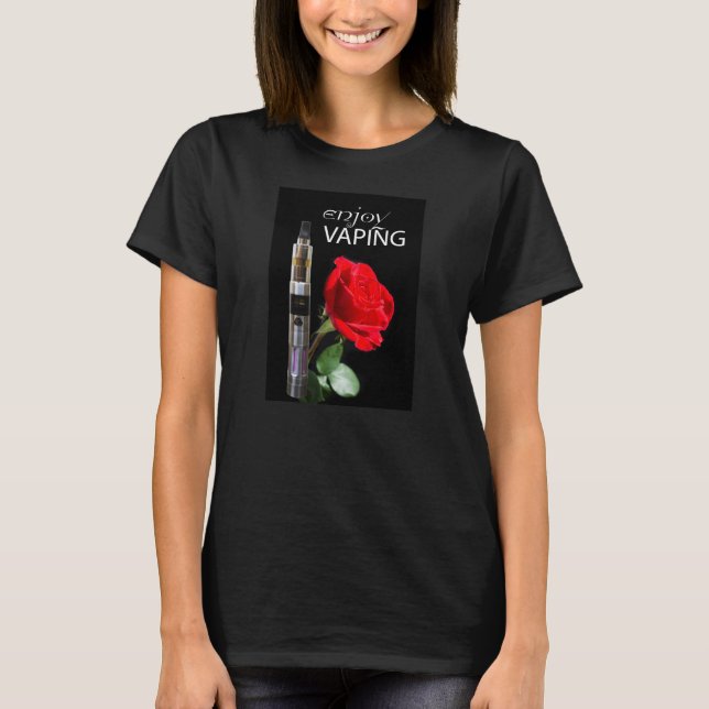 Vaping und Rose Blume T-Shirt (Vorderseite)