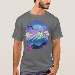Vapor Landschaft Fuji Berg Sakura Japanische Kunst T-Shirt