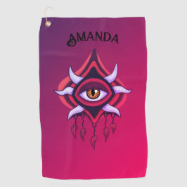 Vaporware Dämonenauge - farbenfroh gotisch Golfhandtuch