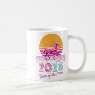 Vaporwave 2026 Jahr des Pferdes Lunar Cowgirl Zod Kaffeetasse