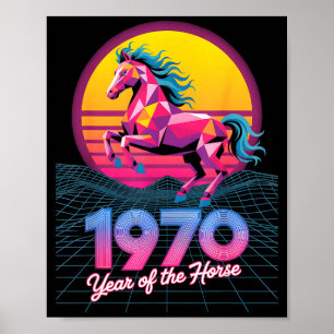 Vaporwave 2026 Jahr Pferd 1978 48. Geburtstag Fort Poster