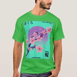 Vaporwave 90er Cherry Blossoms Retro Japanisch Gru T-Shirt