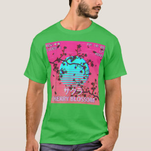 Vaporwave Aesthetic Japanese Sakura Cherry Blossom T-Shirt