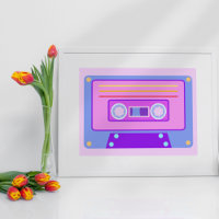 Vaporwave Aesthetic Lilac 90s Audio Cassette