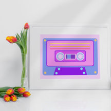 Vaporwave Aesthetic Lilac 90s Audio Cassette