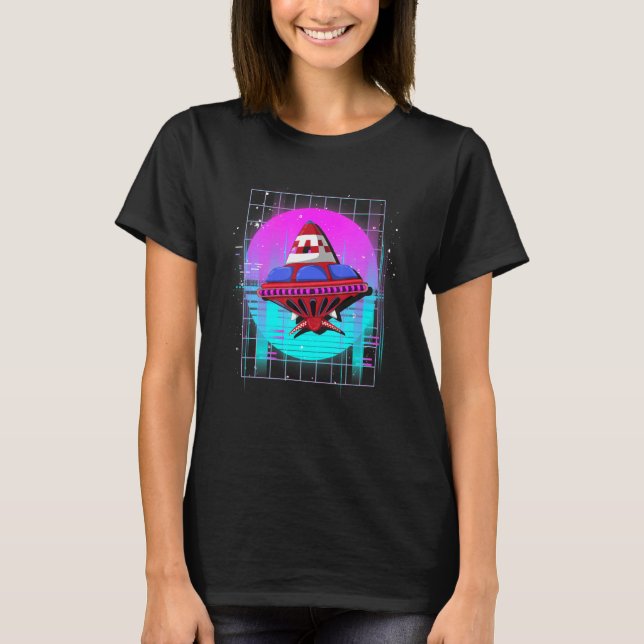 Vaporwave Aesthetics Science Fiction Alien Abd T-Shirt (Vorderseite)